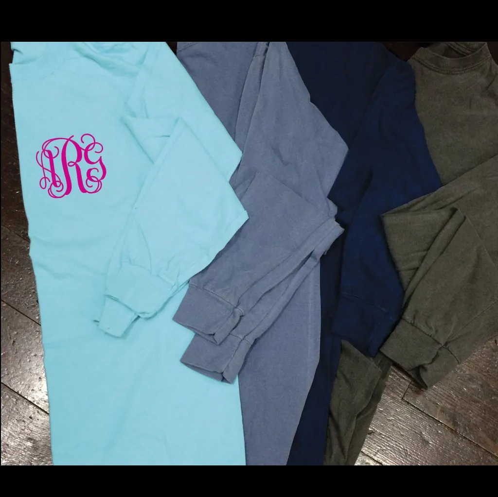 Monogrammed Comfort Colors Long Sleeve