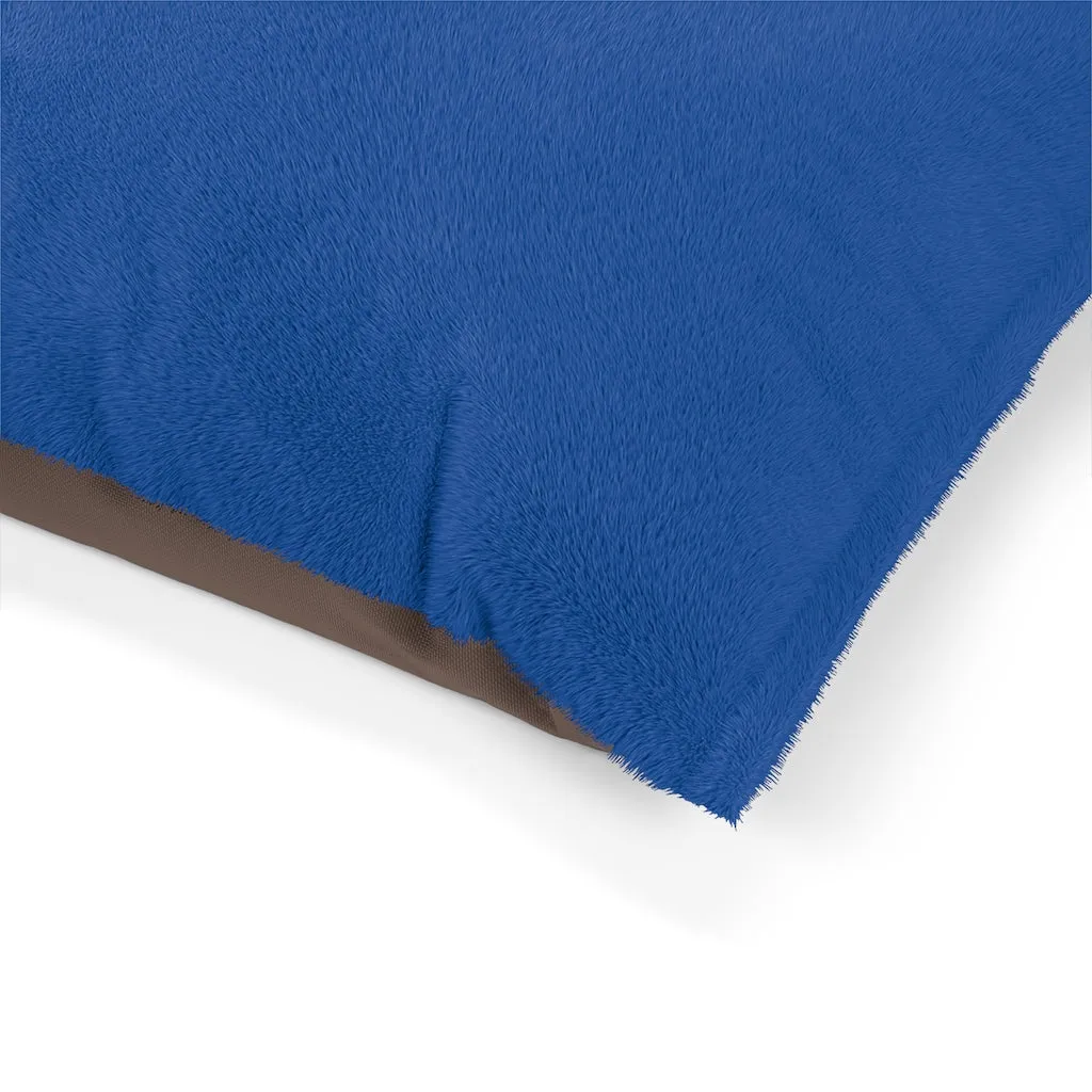 Navy Blue Pet Bed, Solid Color Machine-Washable Pet Pillow With Zippers-Printed in USA