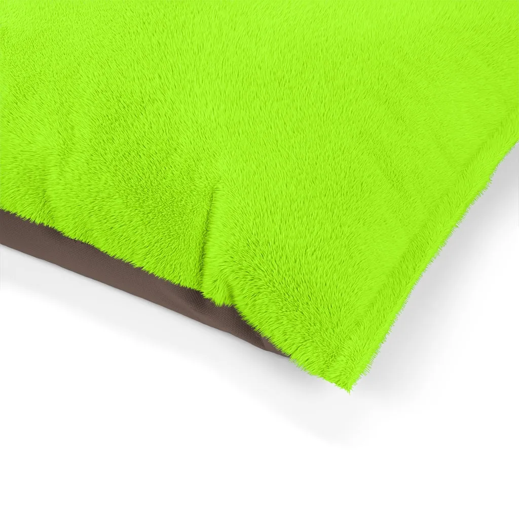 Neon Green Pet Bed, Solid Color Machine-Washable Pet Pillow With Zippers-Printed in USA