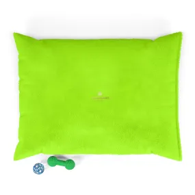 Neon Green Pet Bed, Solid Color Machine-Washable Pet Pillow With Zippers-Printed in USA
