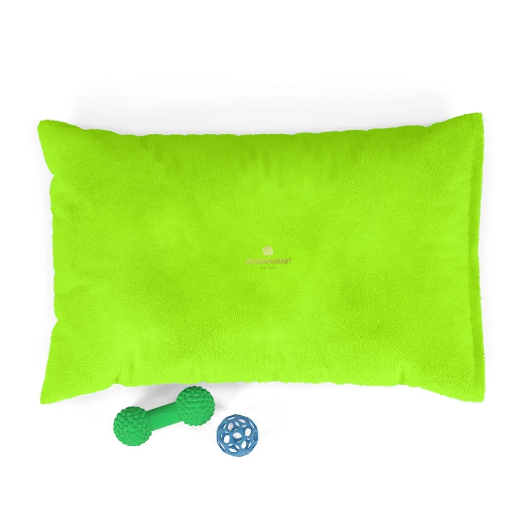 Neon Green Pet Bed, Solid Color Machine-Washable Pet Pillow With Zippers-Printed in USA