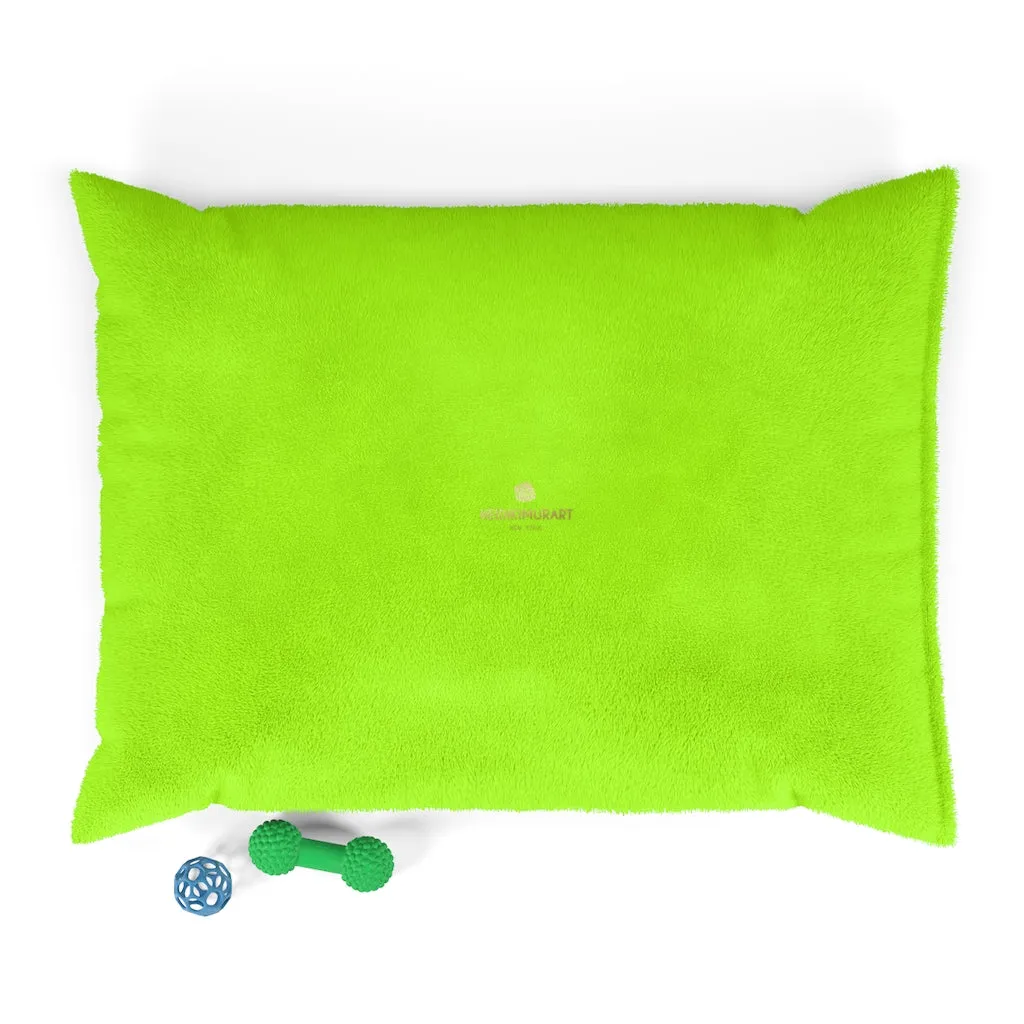 Neon Green Pet Bed, Solid Color Machine-Washable Pet Pillow With Zippers-Printed in USA