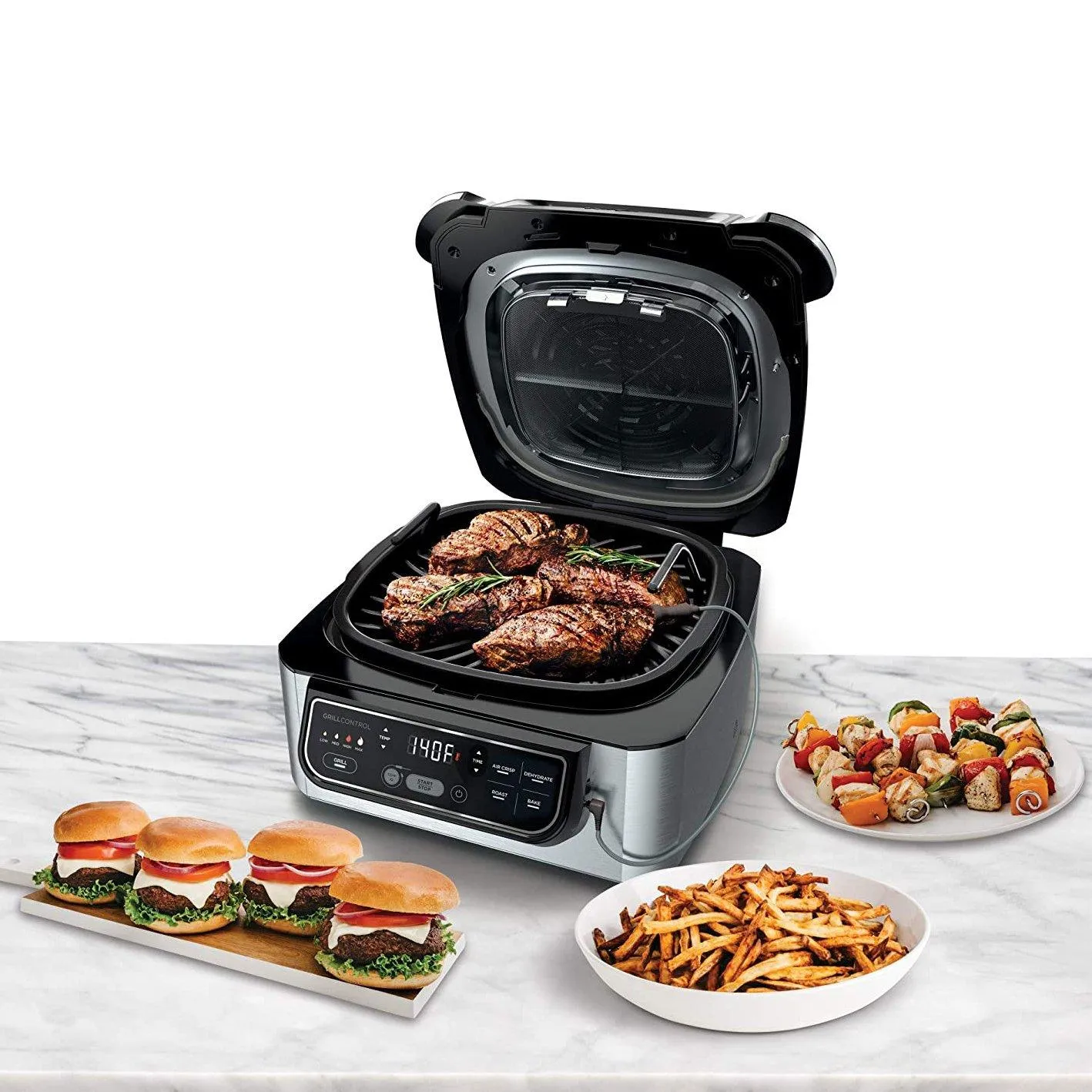 Ninja Foodi Pro 5-in-1 Integrated Smart Probe and Cyclonic Technology Indoor Grill (Refurbished)