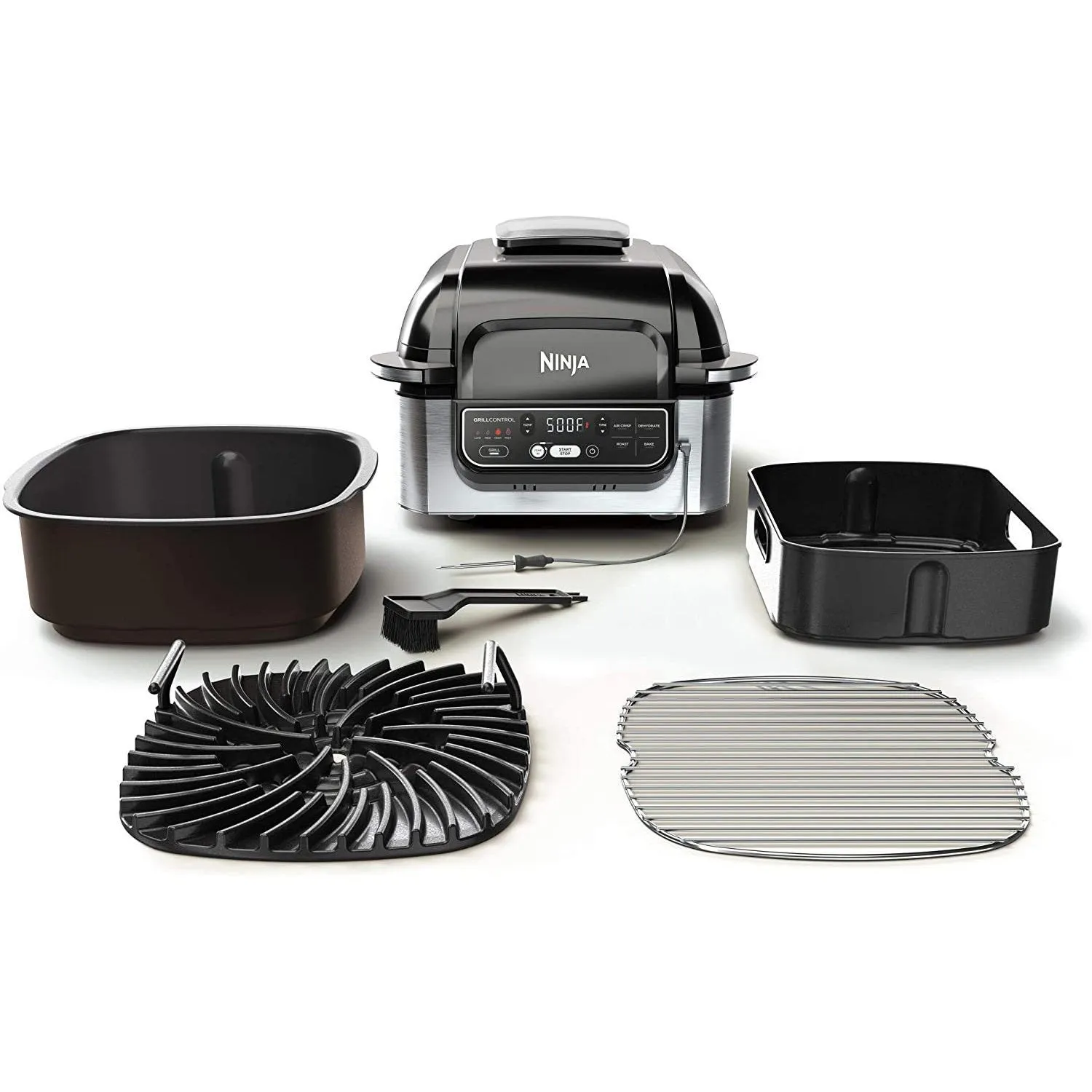 Ninja Foodi Pro 5-in-1 Integrated Smart Probe and Cyclonic Technology Indoor Grill (Refurbished)
