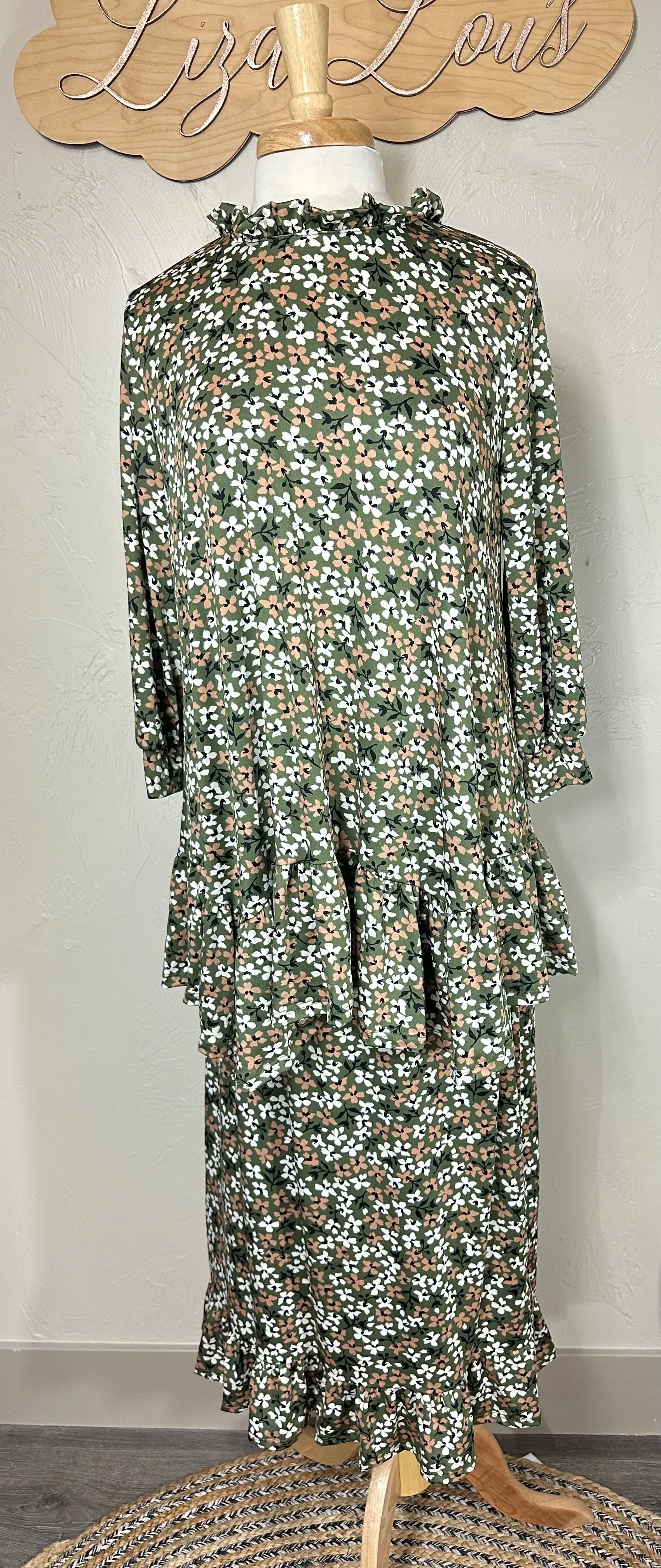 Olivia Asymmetrical Tunic Top with Bottom Ruffle