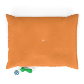 Orange Pet Bed, Solid Color Machine-Washable Pet Pillow With Zippers-Printed in USA