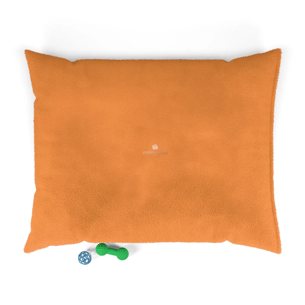 Orange Pet Bed, Solid Color Machine-Washable Pet Pillow With Zippers-Printed in USA