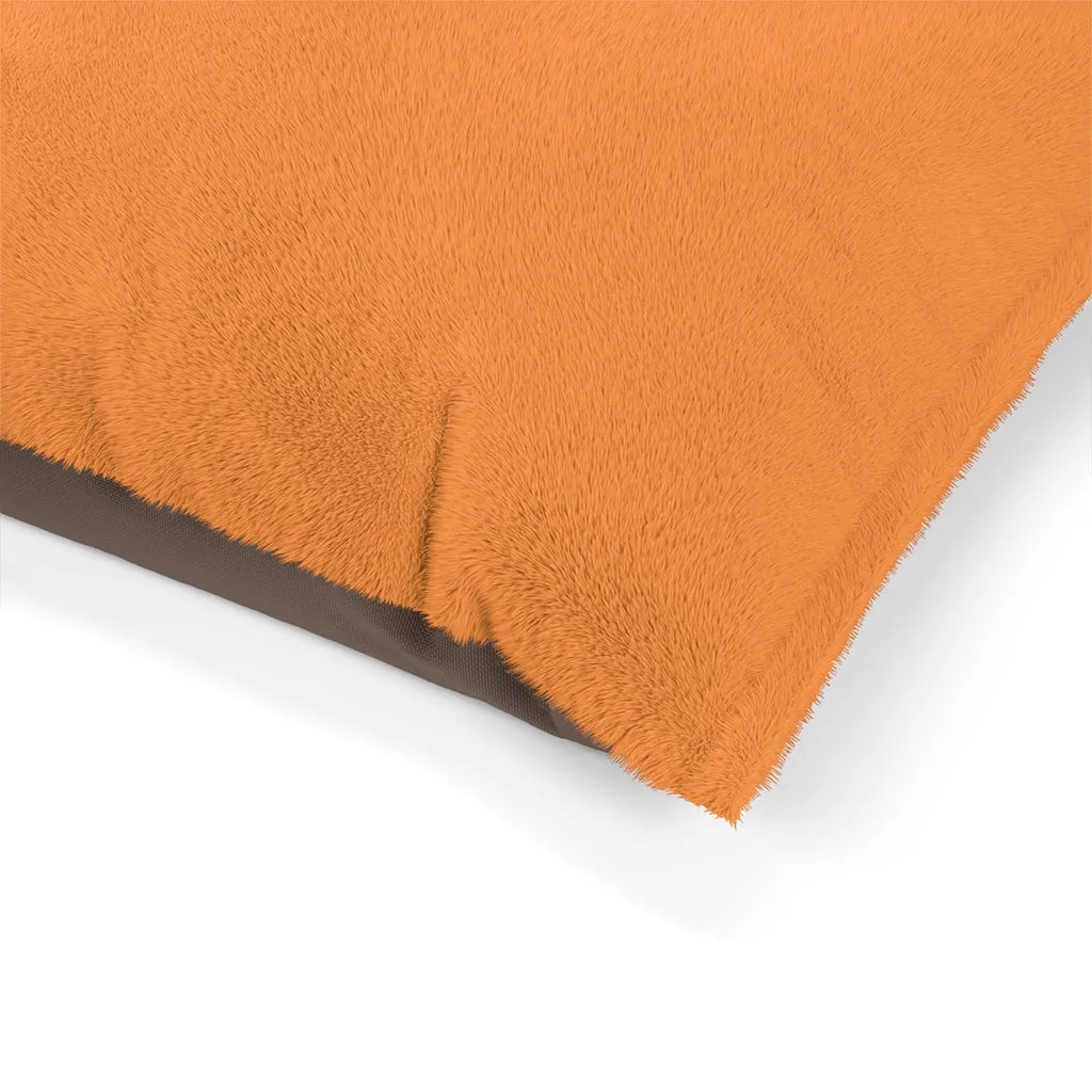 Orange Pet Bed, Solid Color Machine-Washable Pet Pillow With Zippers-Printed in USA