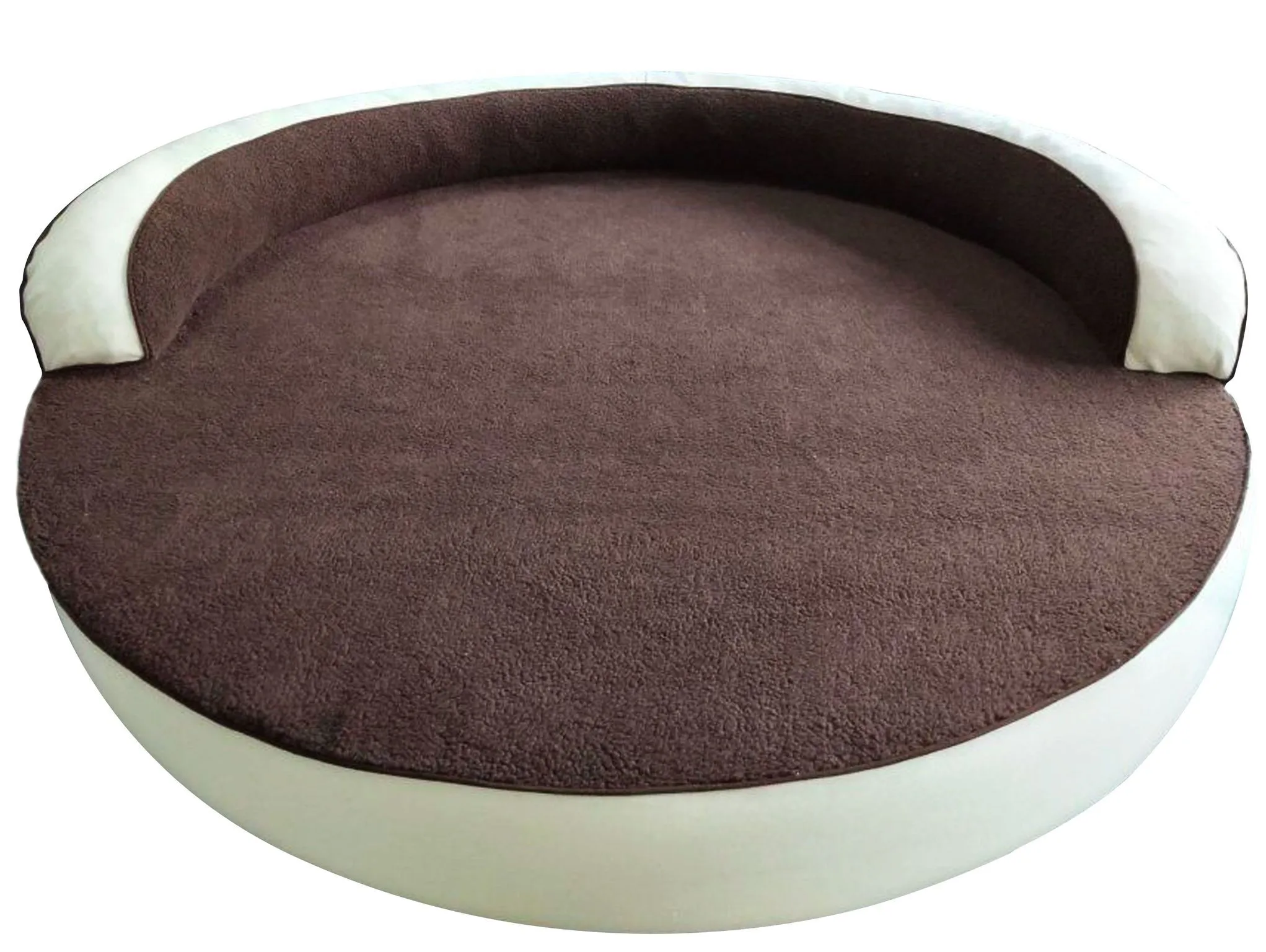 Orthopedic Sherpa Top Bolster Bed | Large Round Dog Bed