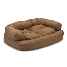 Overstuffed Luxury Dog Sofa Bed Camel