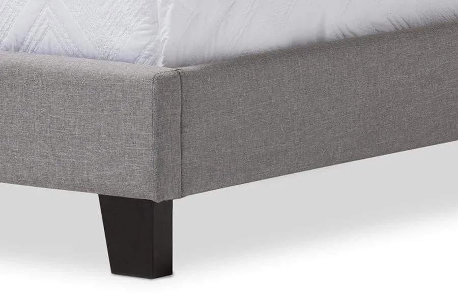 Paris Modern and Contemporary Grey Fabric Upholstered Twin Size Tufting Bed