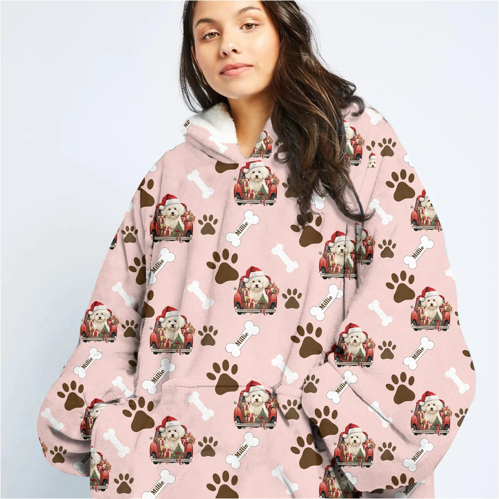 Personalized Dog Car Blanket Hoodie