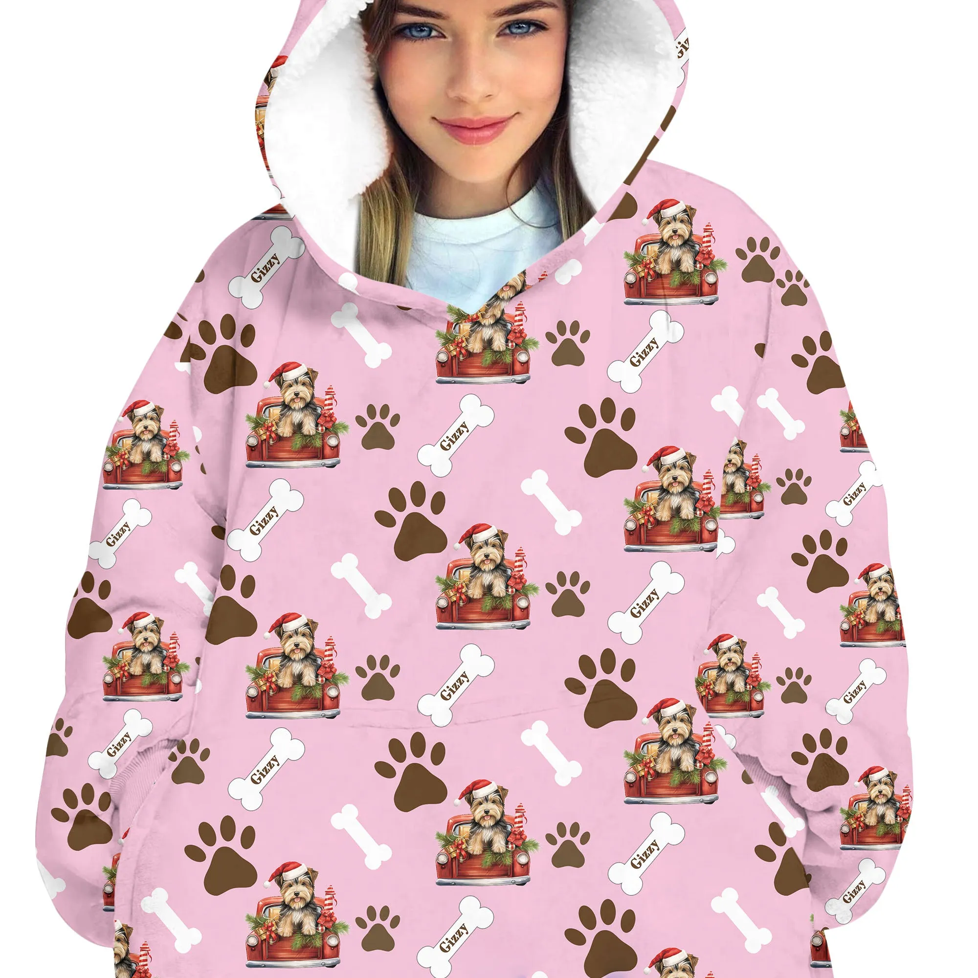 Personalized Dog Car Blanket Hoodie