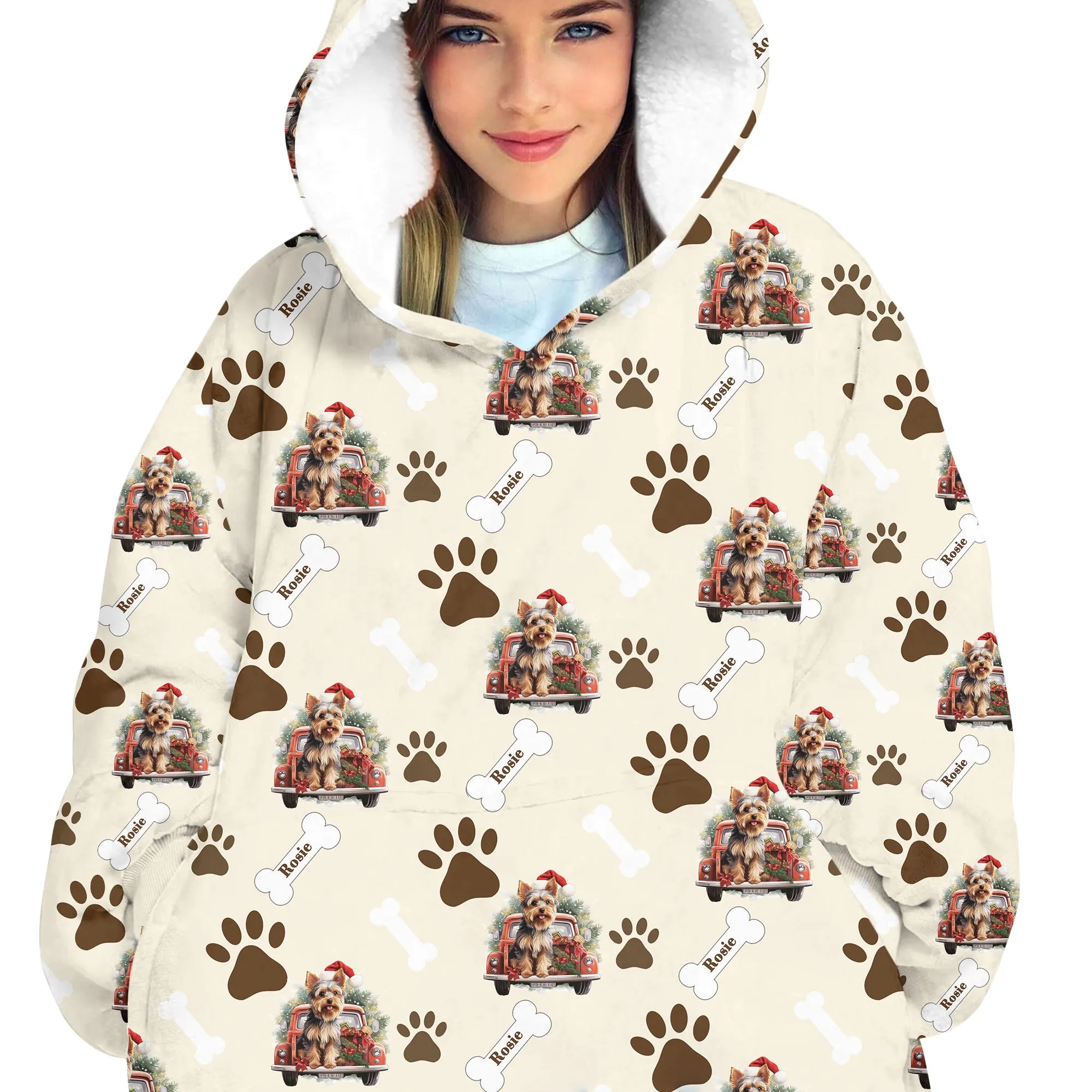 Personalized Dog Car Blanket Hoodie