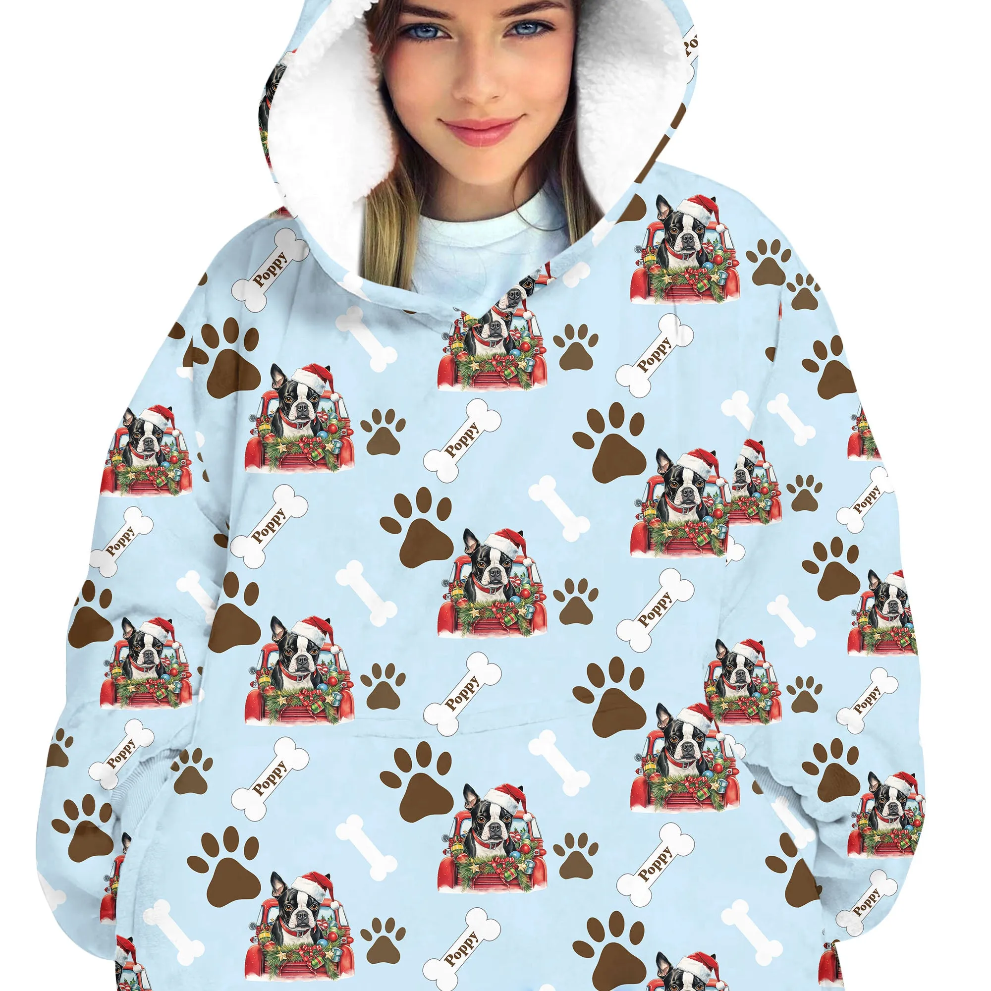 Personalized Dog Car Blanket Hoodie