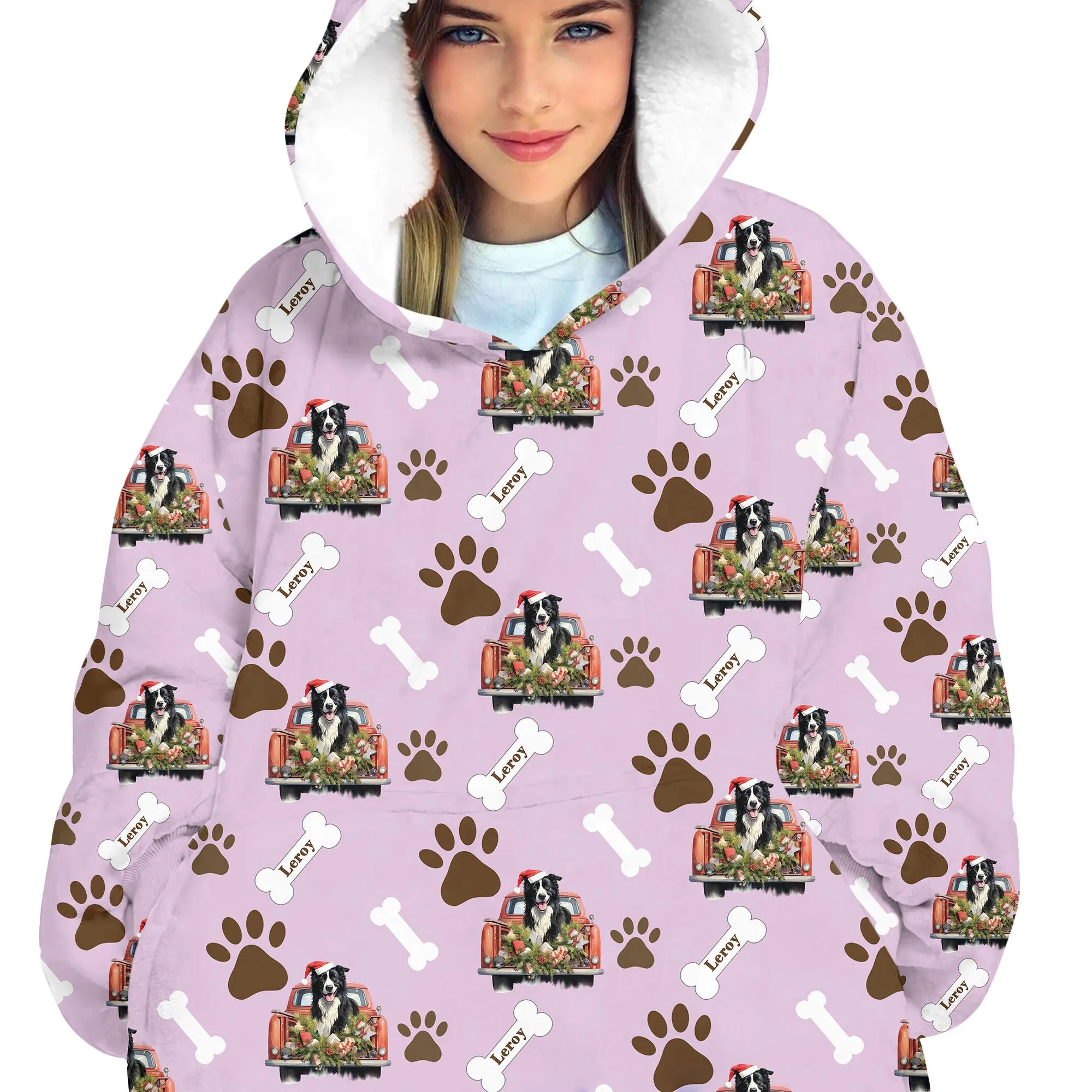Personalized Dog Car Blanket Hoodie