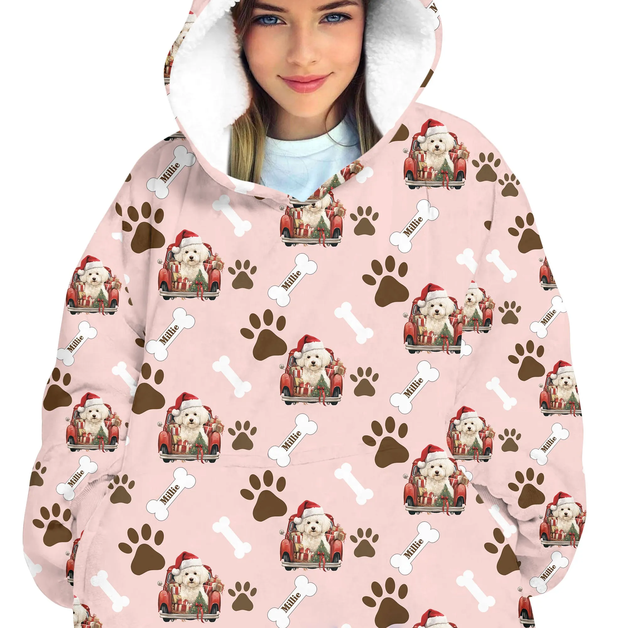 Personalized Dog Car Blanket Hoodie