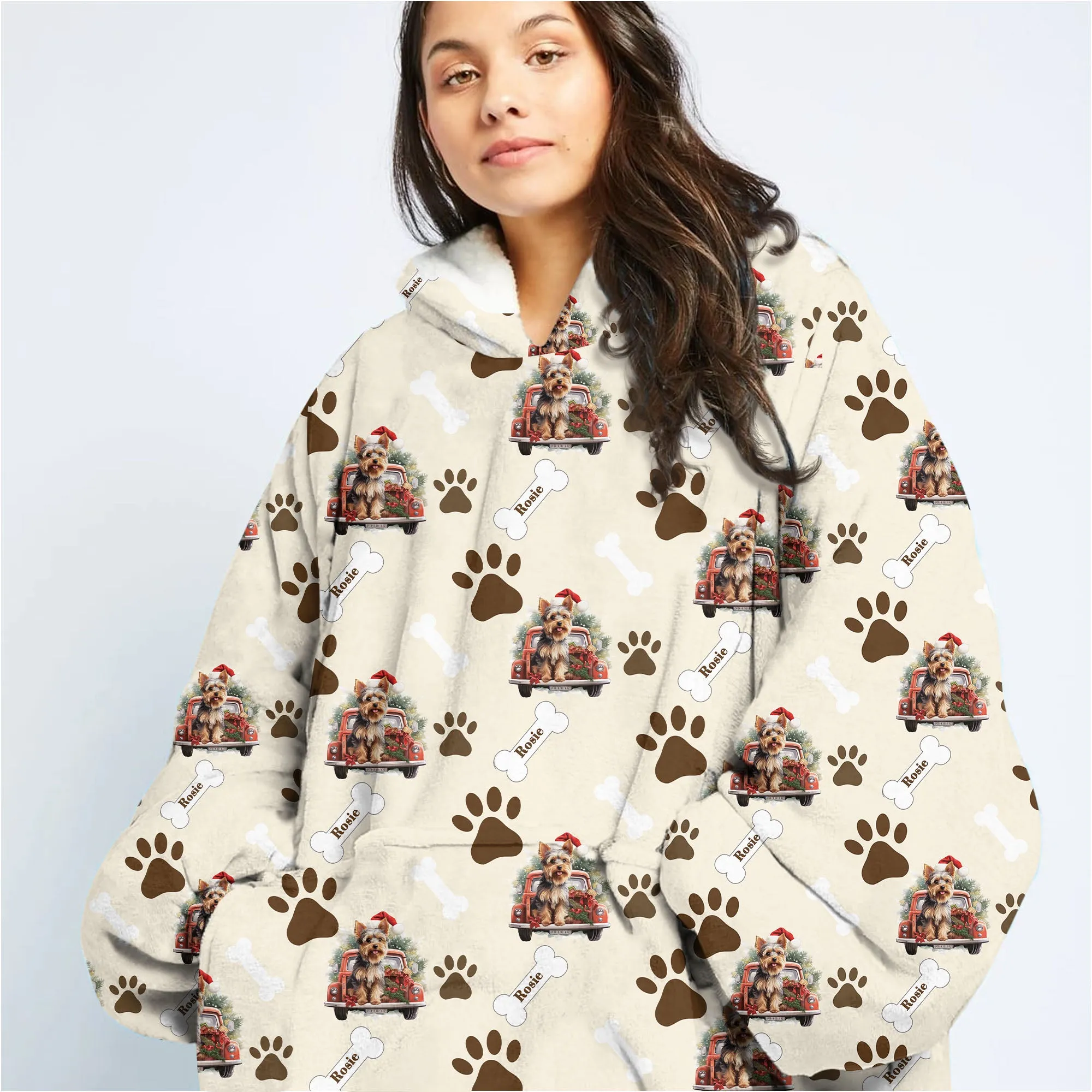 Personalized Dog Car Blanket Hoodie