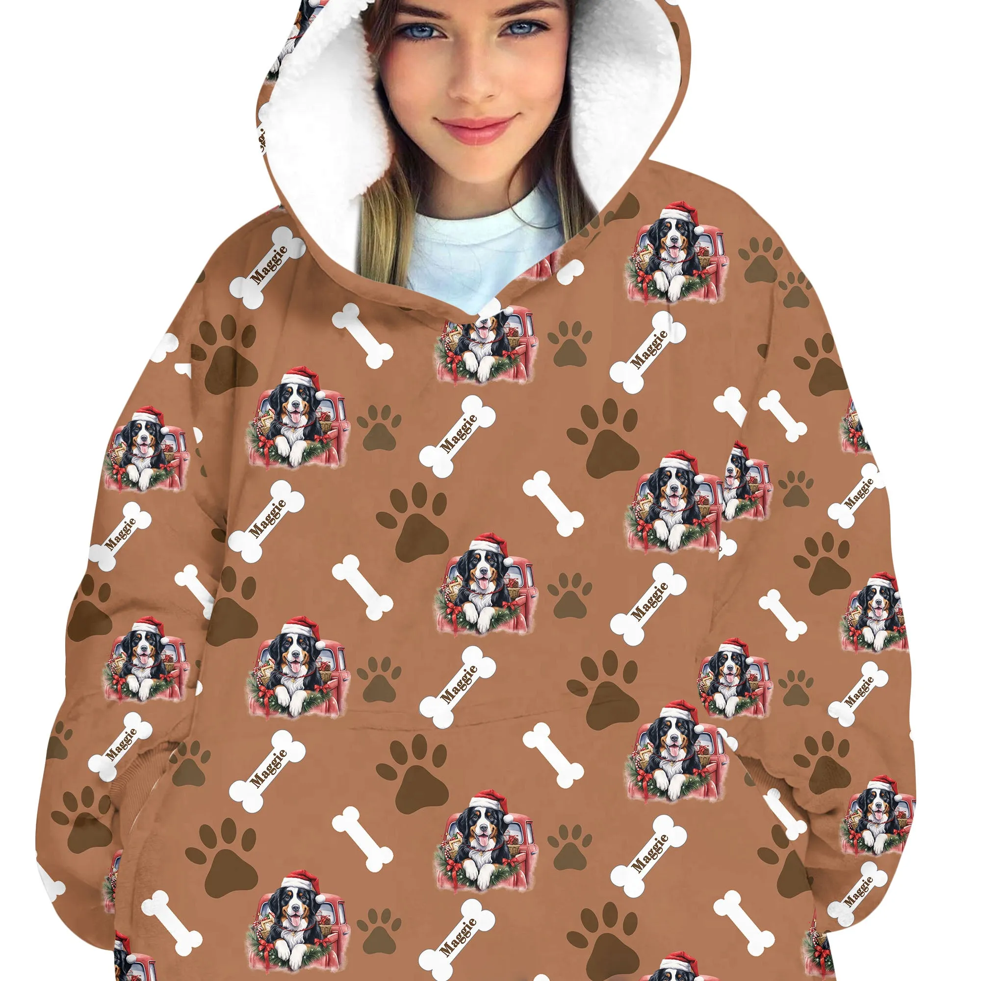 Personalized Dog Car Blanket Hoodie