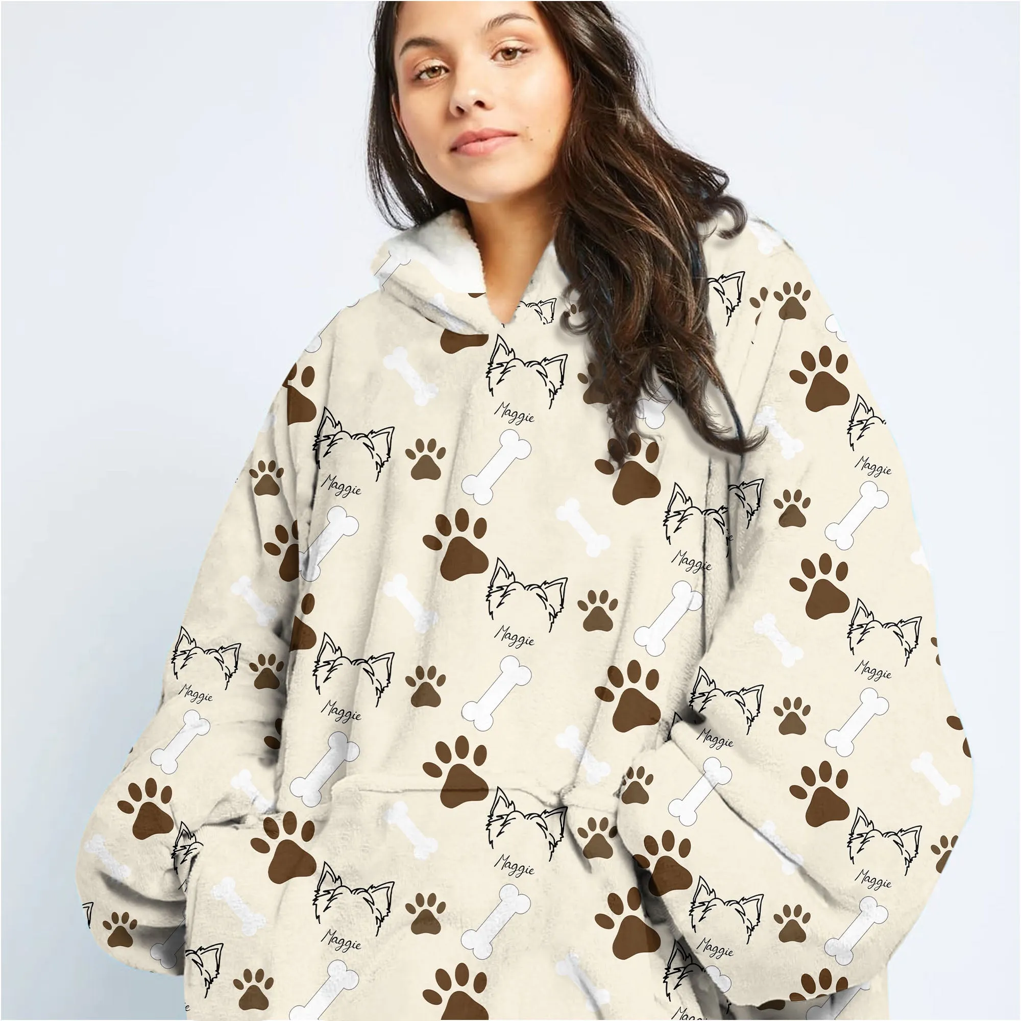 Personalized Dog Ear Blanket Hoodie