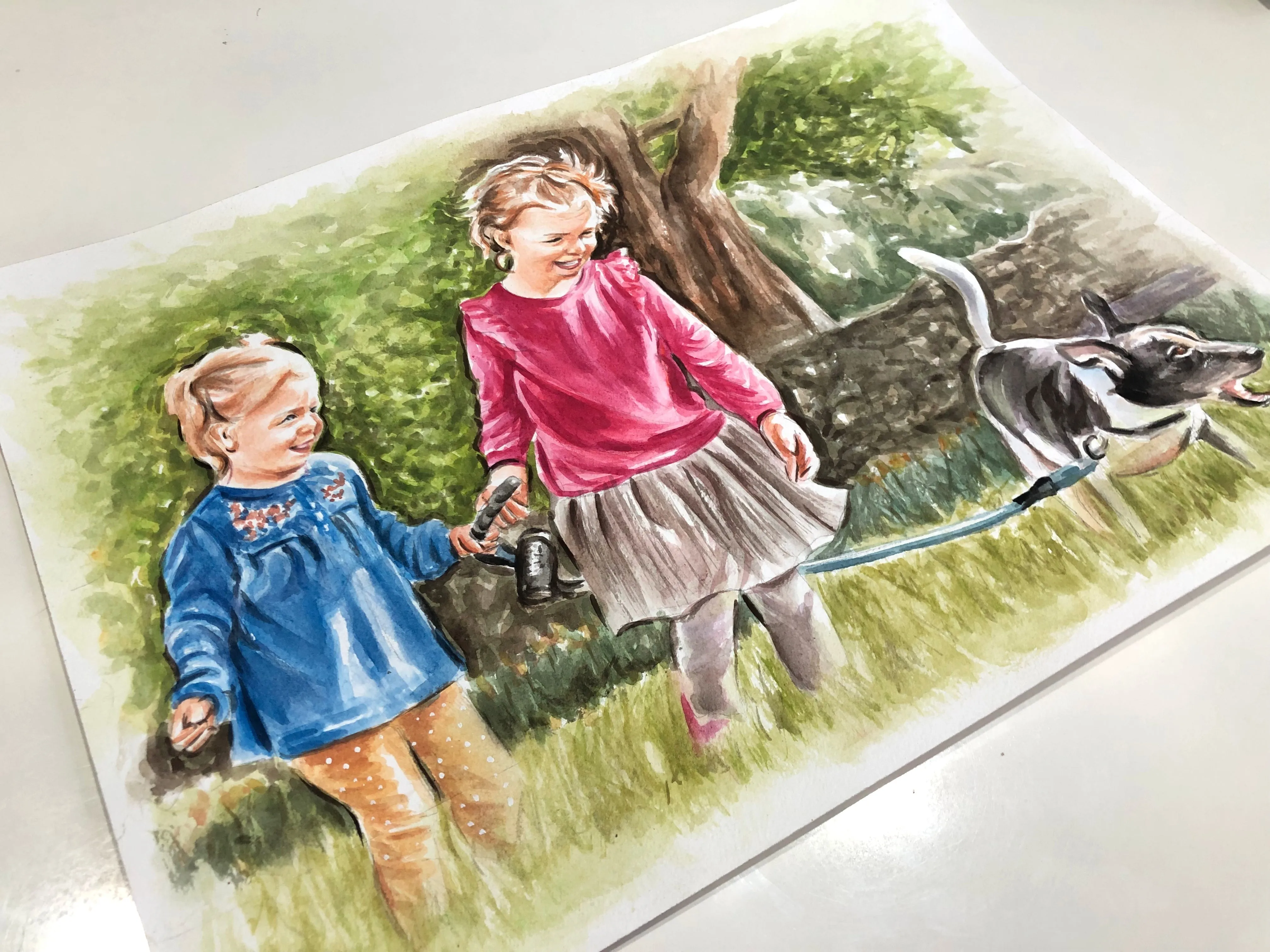 Personalized Pet and Owner Portrait, Custom Dog and Owner Portrait, Portraits From Photos