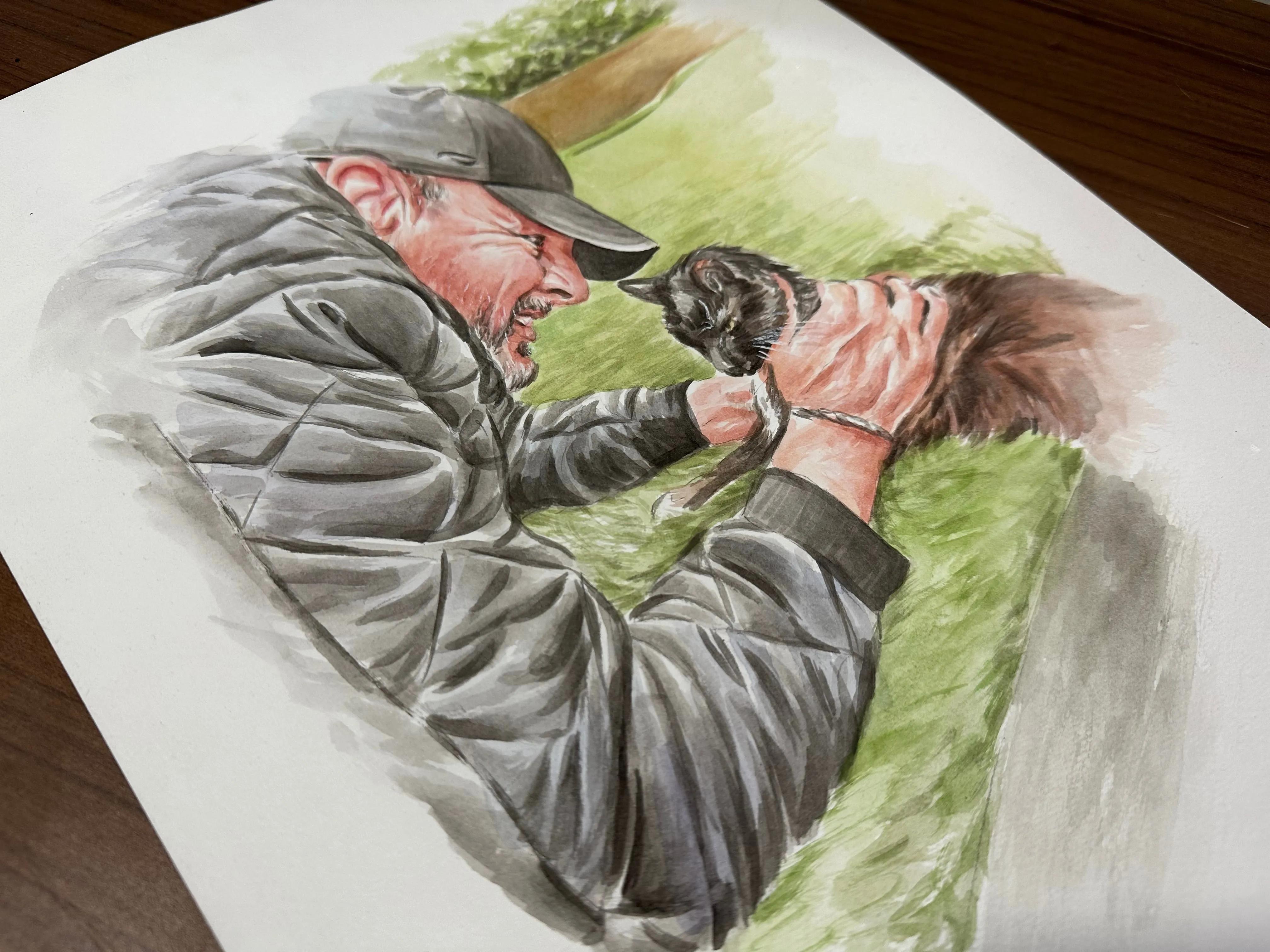 Personalized Pet and Owner Portrait, Custom Dog and Owner Portrait, Portraits From Photos