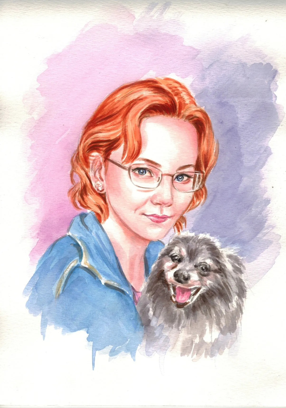 Personalized Pet and Owner Portrait, Custom Dog and Owner Portrait, Portraits From Photos
