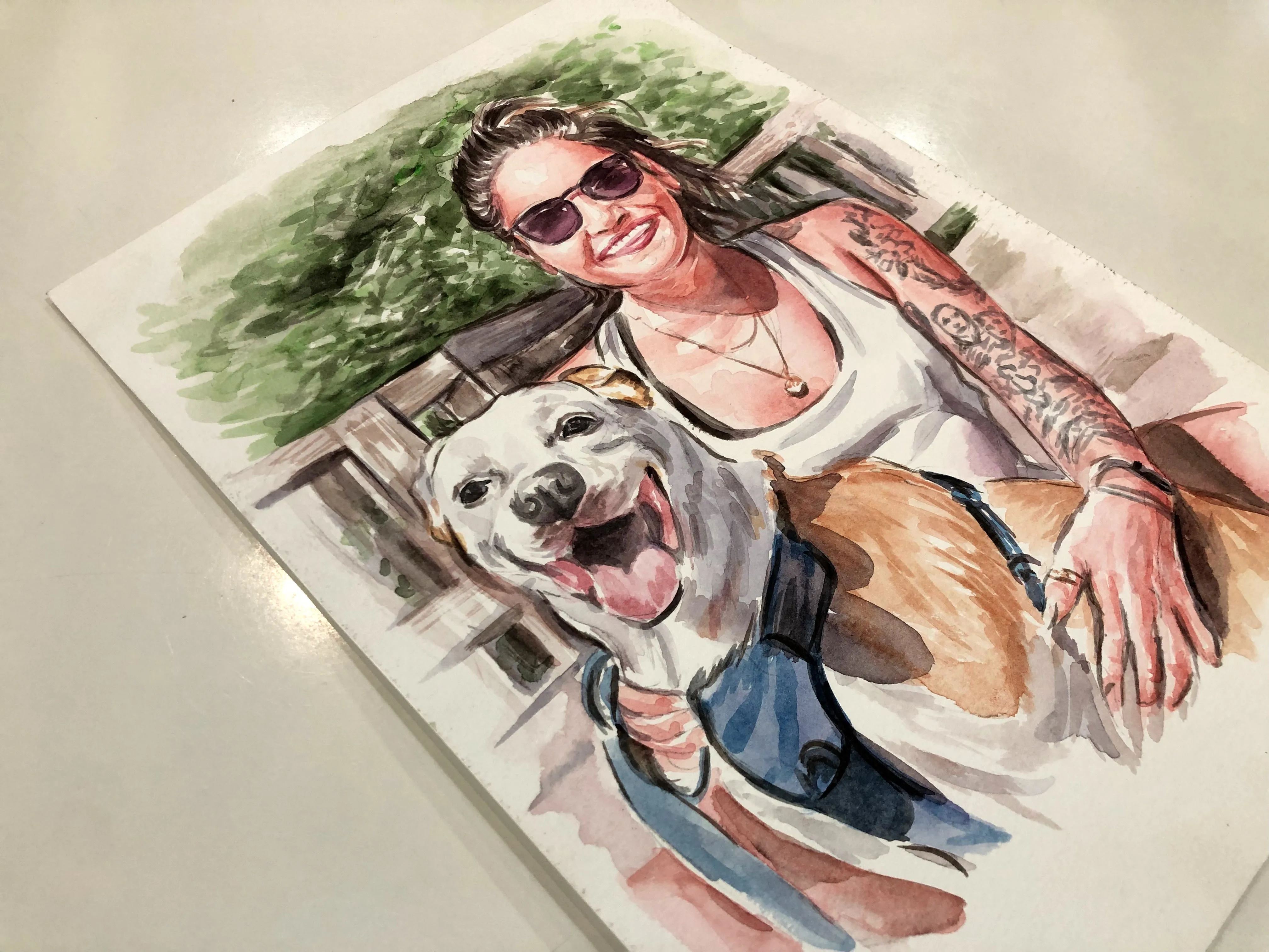 Personalized Pet and Owner Portrait, Custom Dog and Owner Portrait, Portraits From Photos