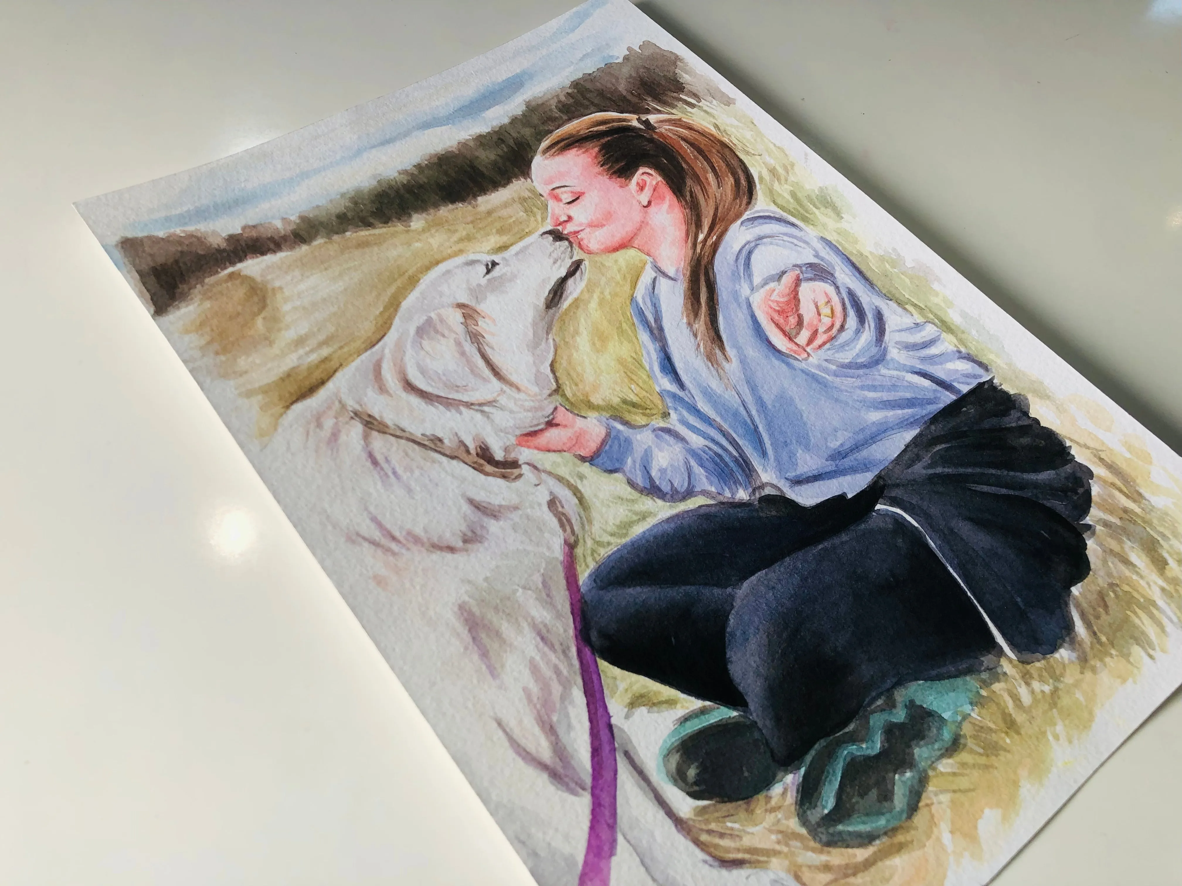 Personalized Pet and Owner Portrait, Custom Dog and Owner Portrait, Portraits From Photos