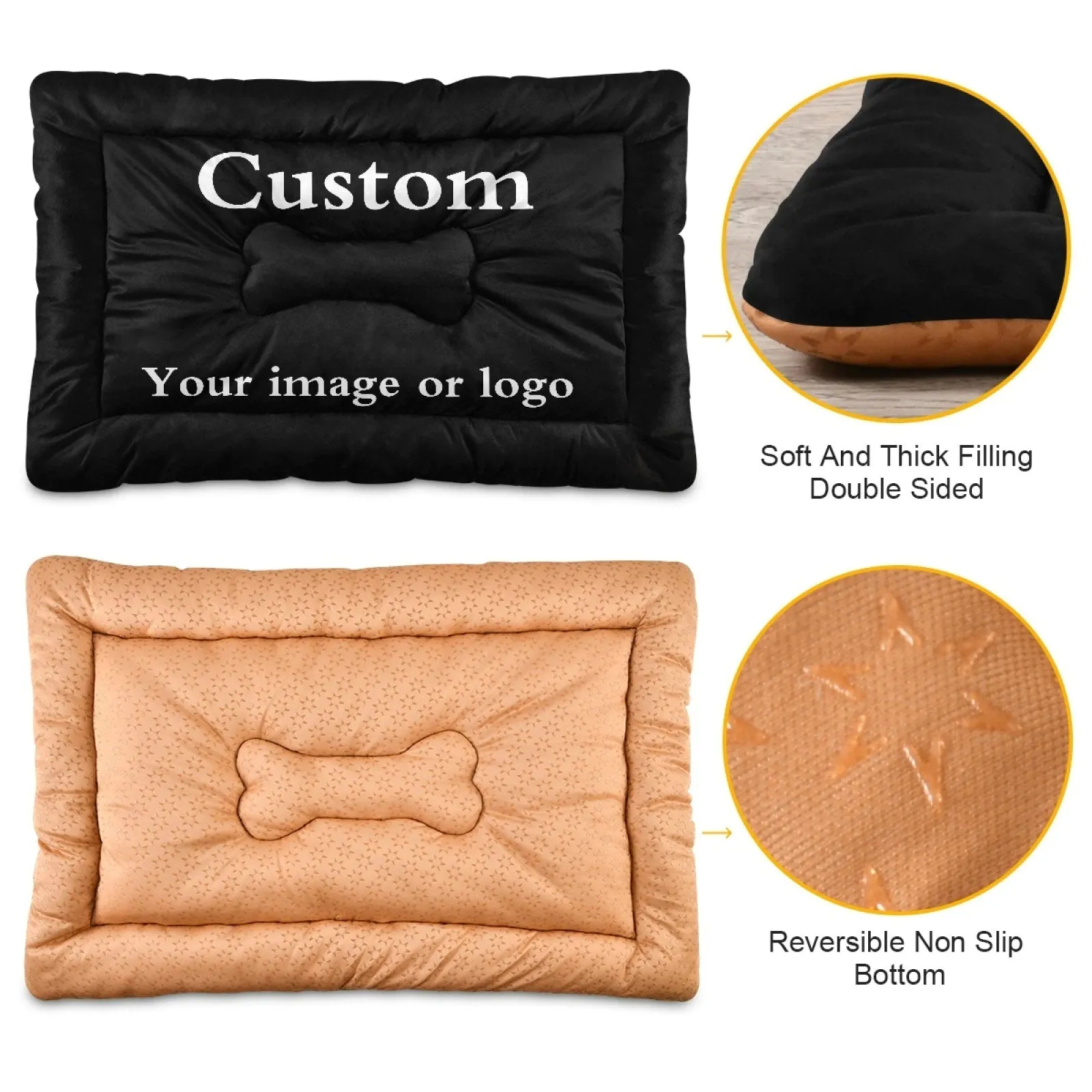 Personalized Rectangle Dog Bed, Custom Dog Bed, Pet Furniture, Modern Dog Bed with Your Picture, Small Dog beds, Dog Lover Gift, Dog Mat