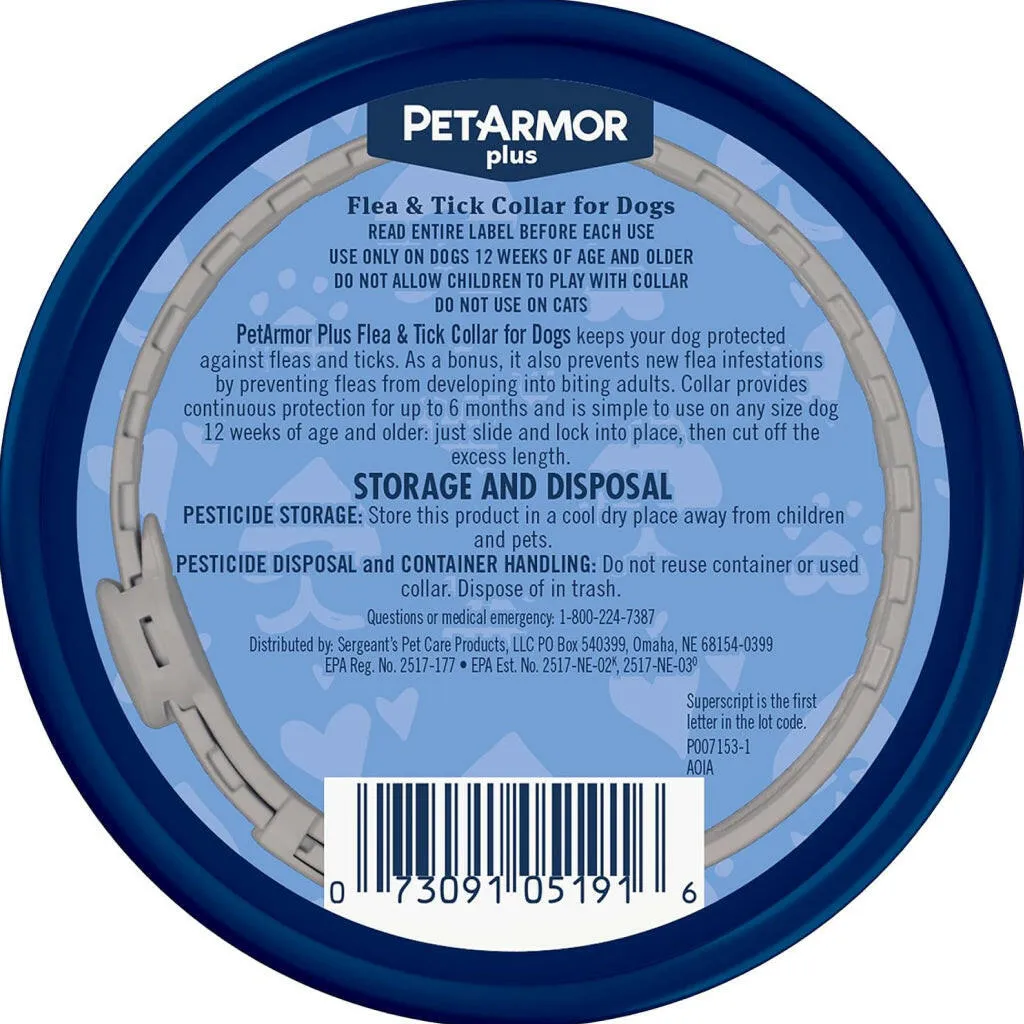 PetArmor Plus Flea & Tick Collar For Dogs