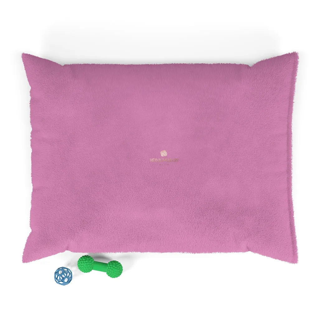 Pink Luxury Pet Bed, Solid Color Machine-Washable Pet Pillow With Zippers-Printed in USA