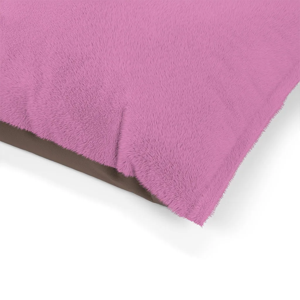 Pink Luxury Pet Bed, Solid Color Machine-Washable Pet Pillow With Zippers-Printed in USA