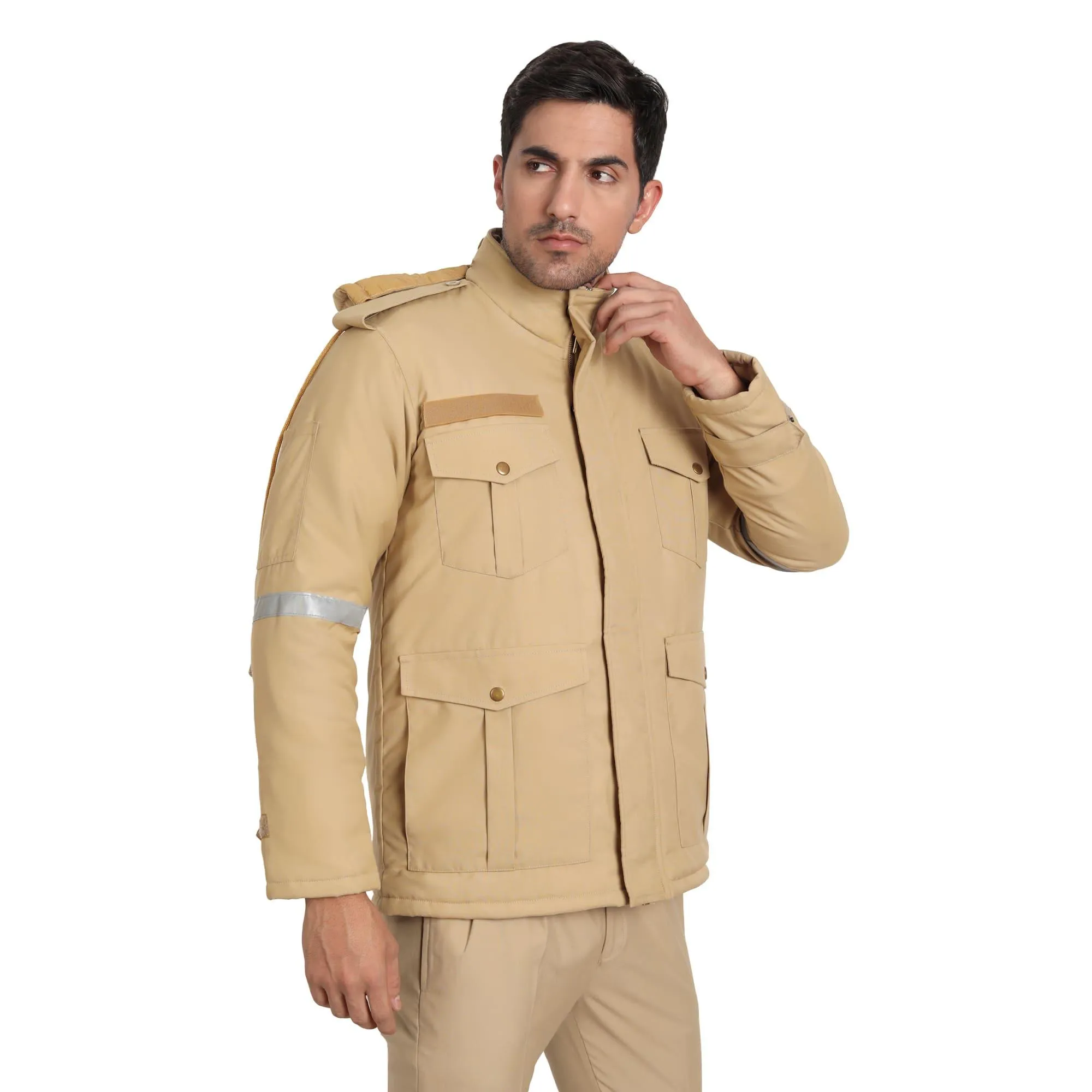 Police Jacket Full Sleeves - Khaki