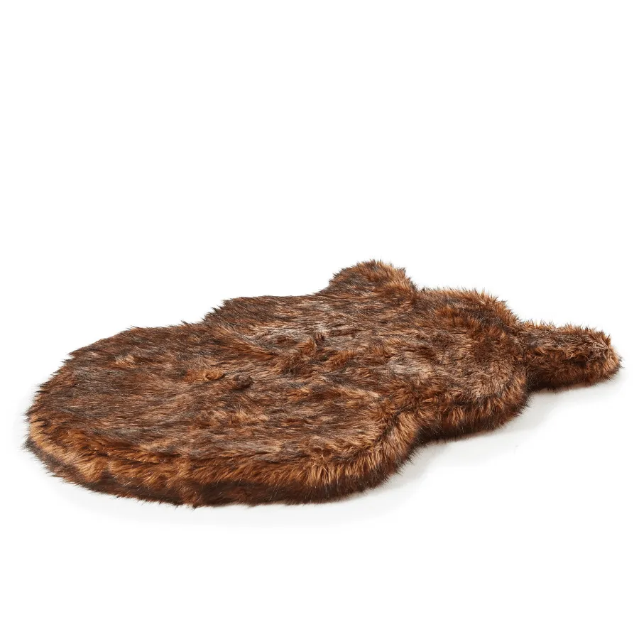 PupRug™ Faux Fur Orthopedic Dog Bed - Curve Brown