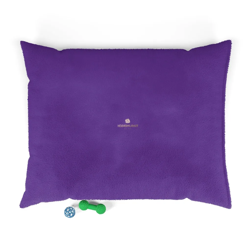 Purple Pet Bed, Modern Solid Color Machine-Washable Pet Pillow With Zippers-Printed in USA