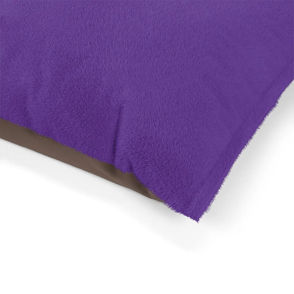 Purple Pet Bed, Modern Solid Color Machine-Washable Pet Pillow With Zippers-Printed in USA