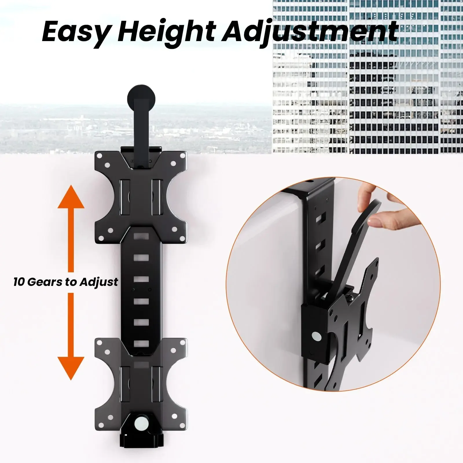 PUTORSEN 13-35" Office Cubicle monitor mount, height-adjustable VESA mount