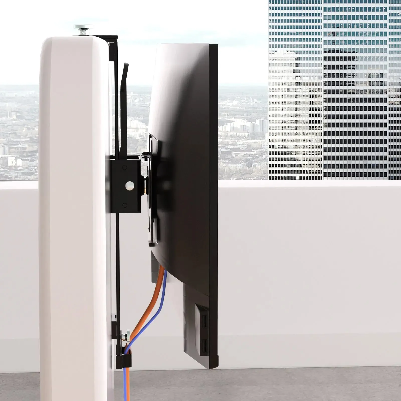 PUTORSEN 13-35" Office Cubicle monitor mount, height-adjustable VESA mount