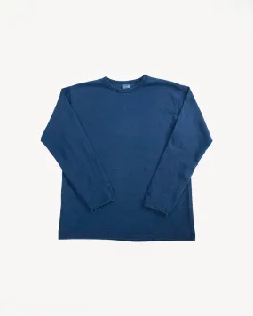"Stand Wheel" Heavyweight Long Sleeve Tee - Indigo