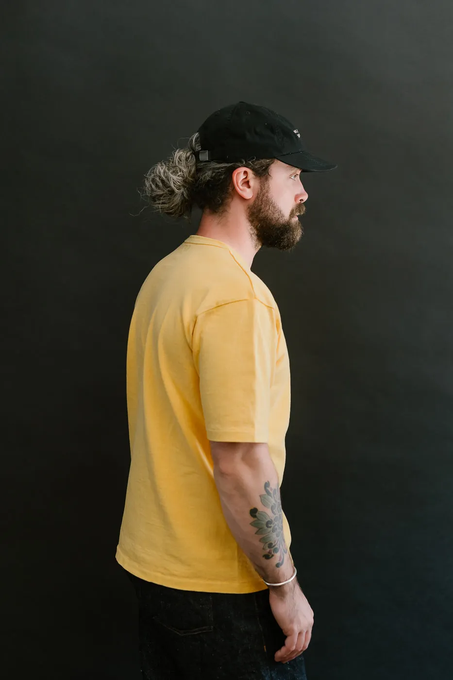 "Stand Wheel" Heavyweight Pocket Tee - Gold