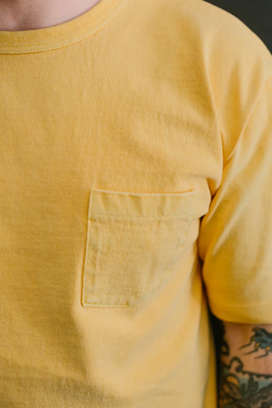"Stand Wheel" Heavyweight Pocket Tee - Gold
