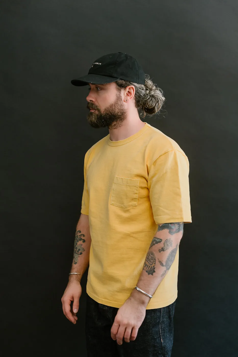 "Stand Wheel" Heavyweight Pocket Tee - Gold
