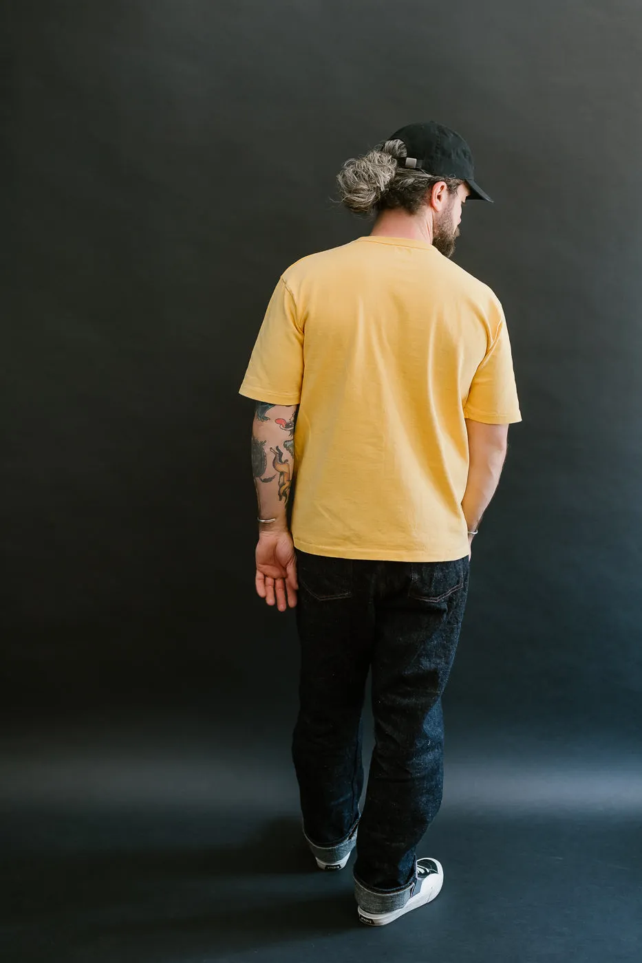 "Stand Wheel" Heavyweight Pocket Tee - Gold