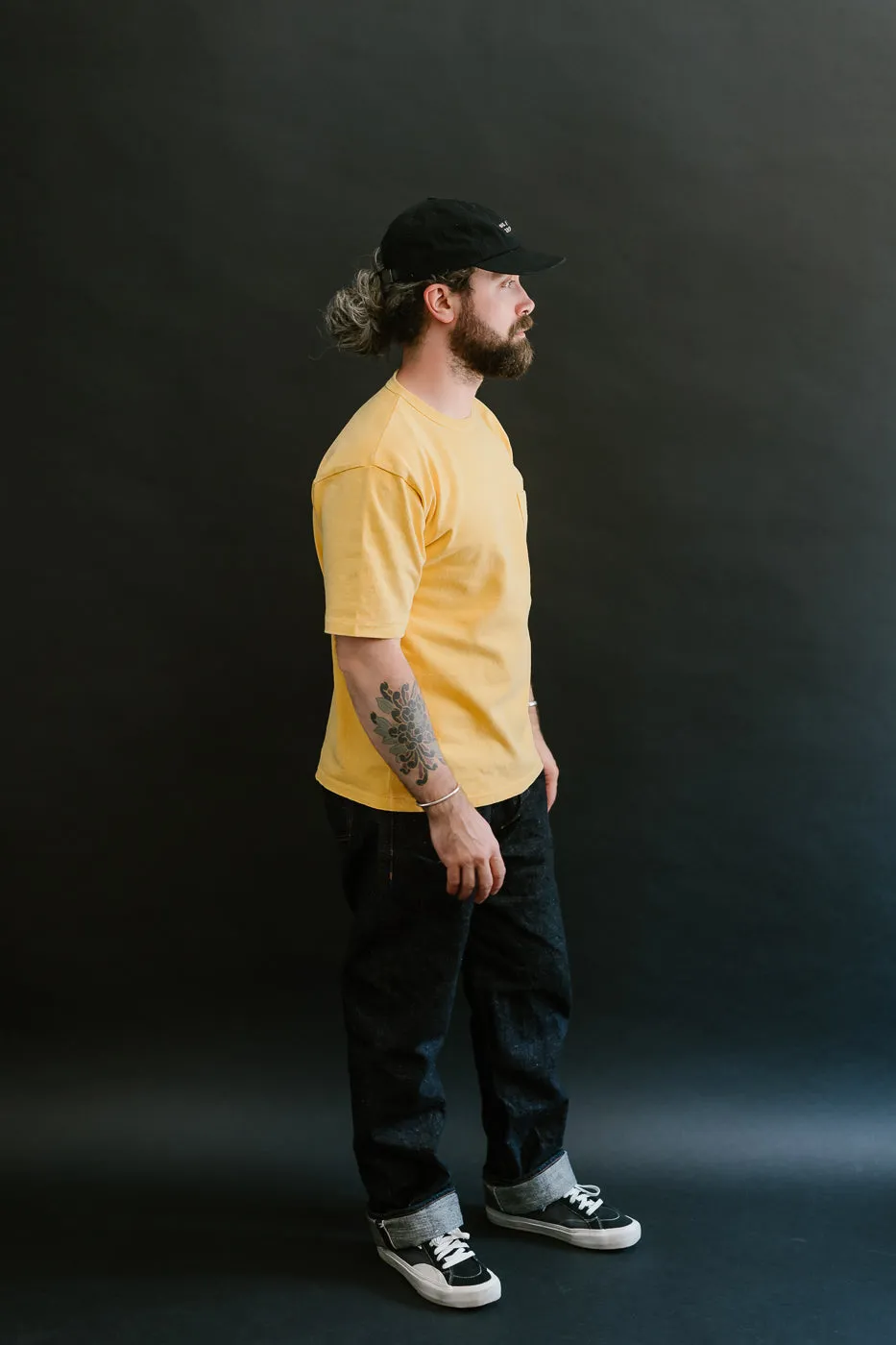 "Stand Wheel" Heavyweight Pocket Tee - Gold