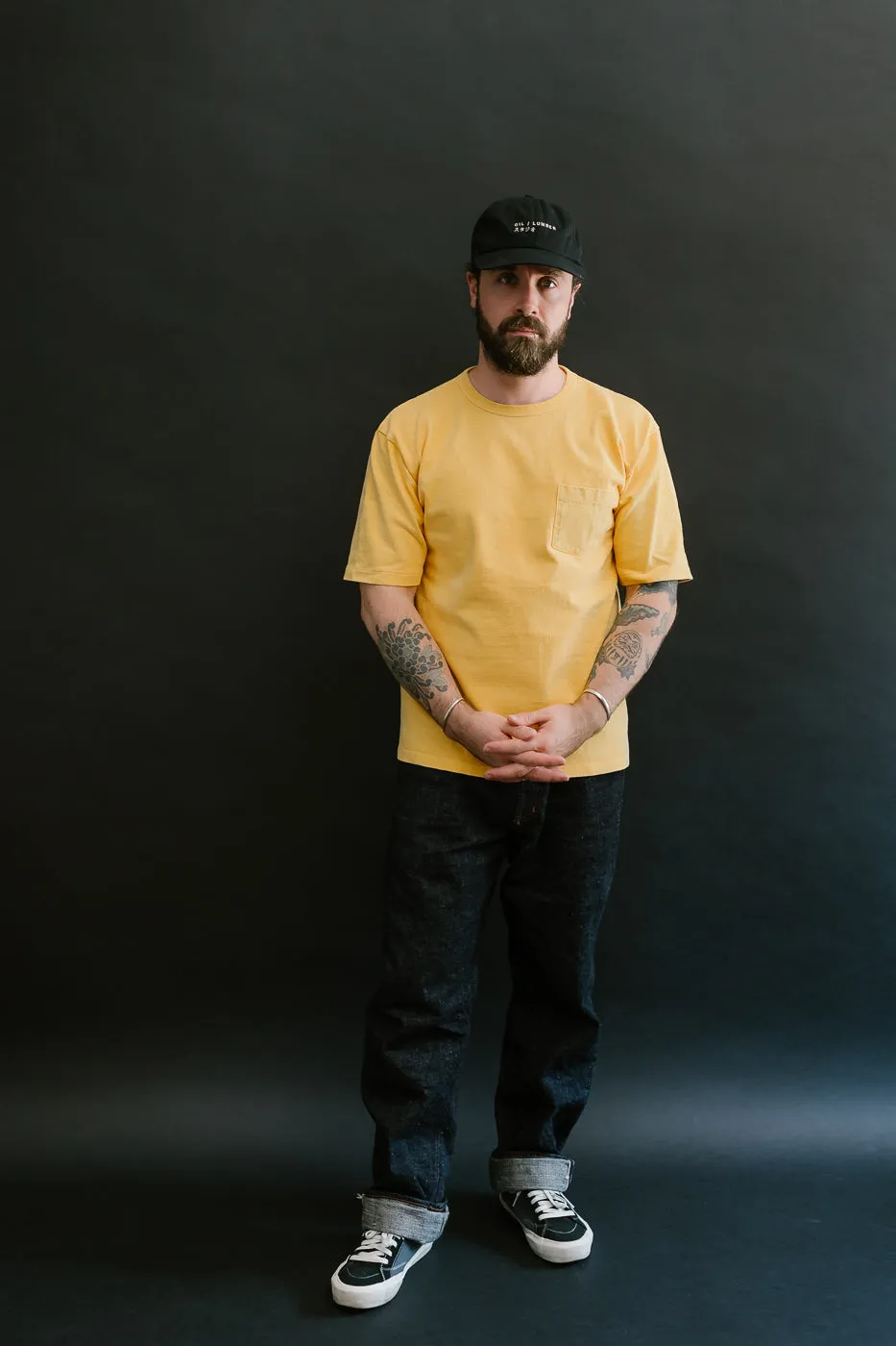 "Stand Wheel" Heavyweight Pocket Tee - Gold