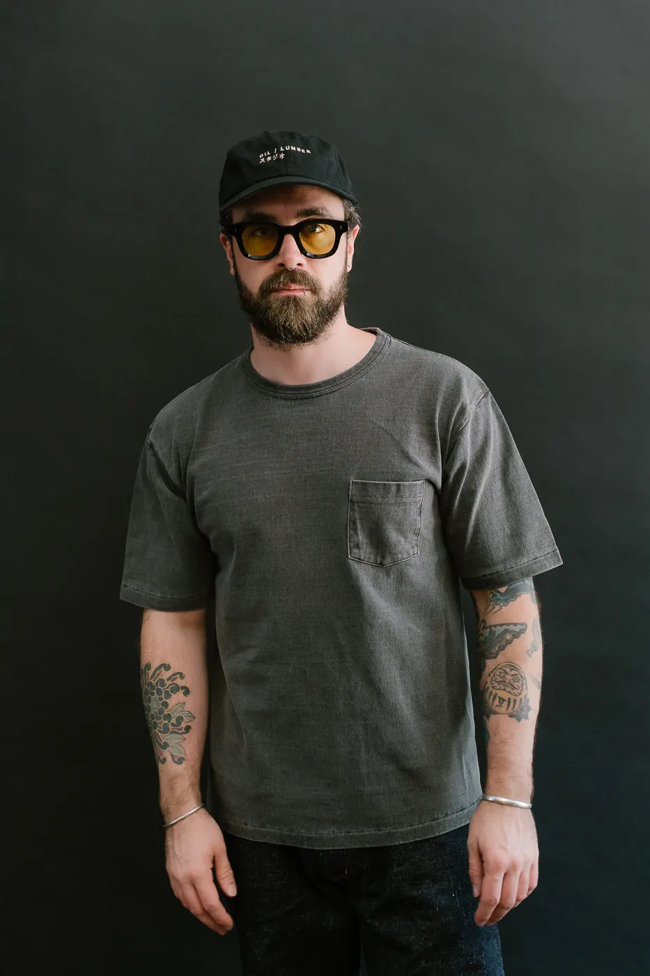 "Stand Wheel" Heavyweight Pocket Tee - Sumikuro
