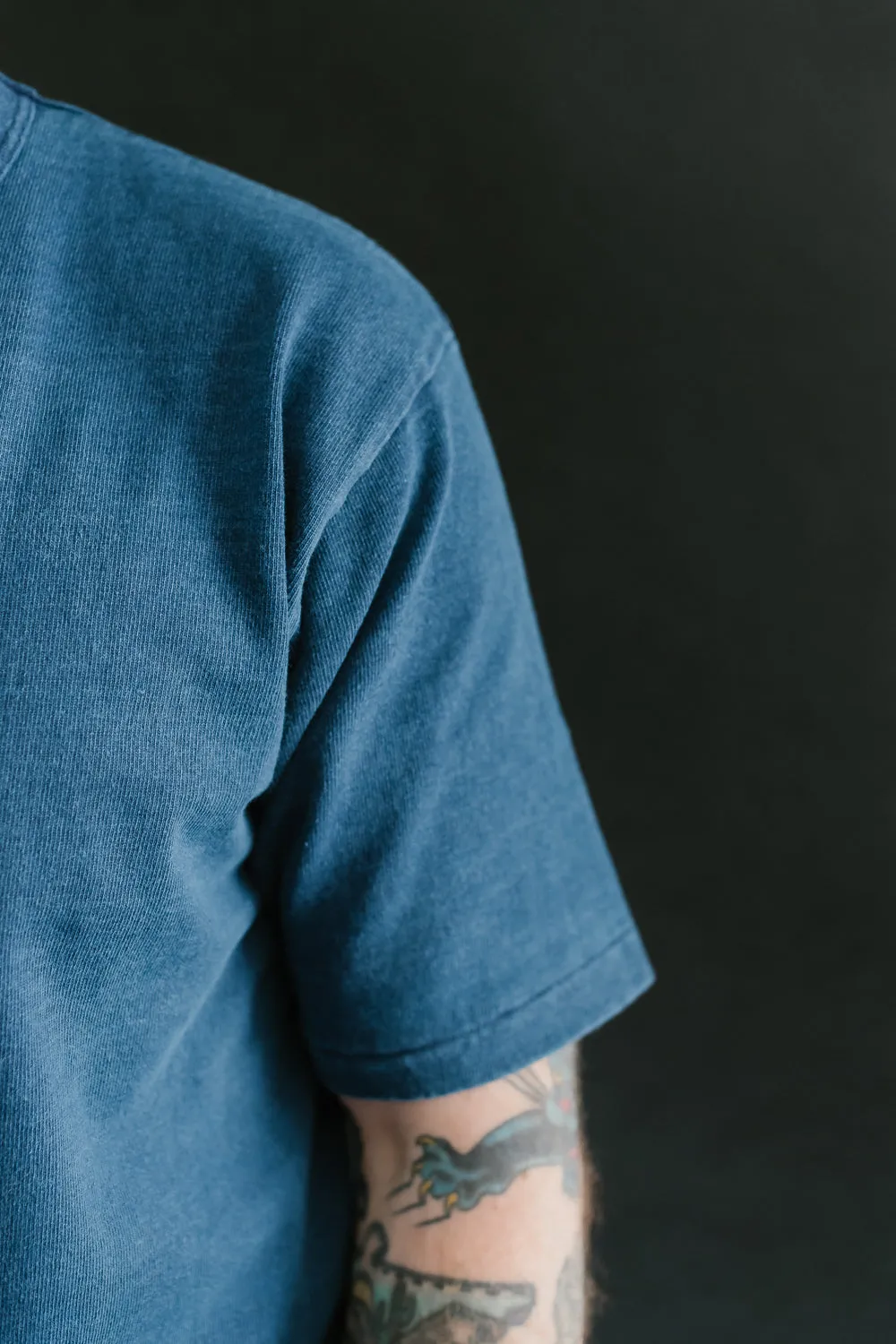 "Stand Wheel" Heavyweight Tee - Indigo