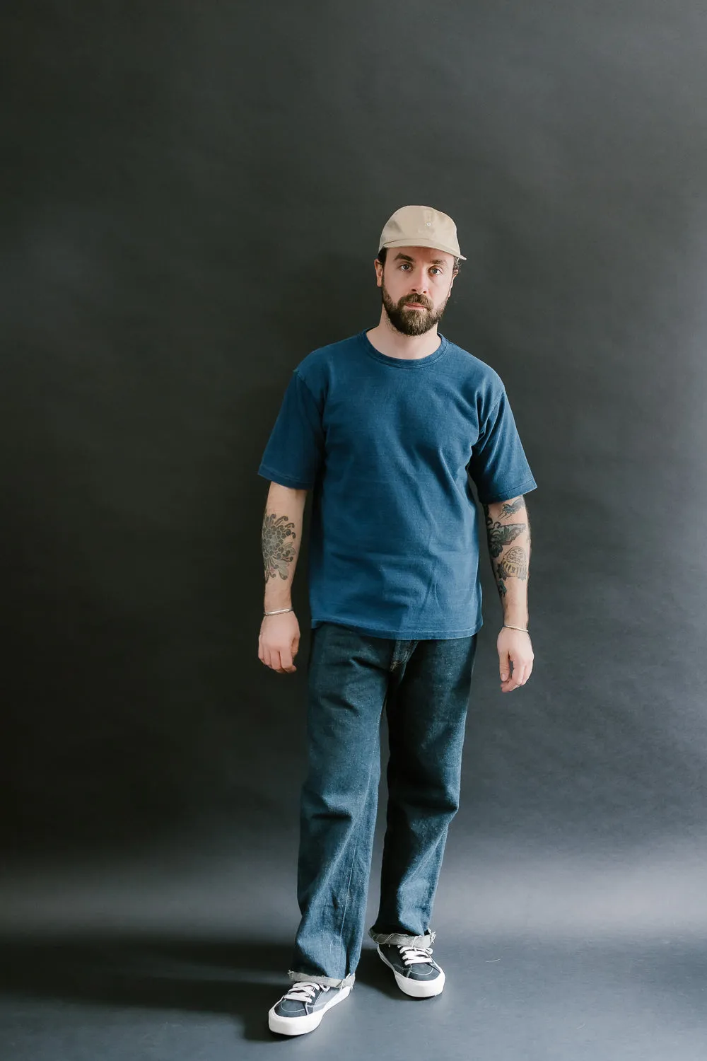 "Stand Wheel" Heavyweight Tee - Indigo