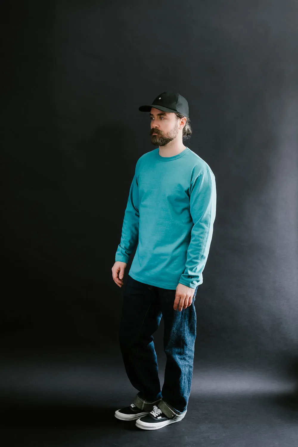 "Stand Wheel" H/W Long Sleeve Tee - Turquoise